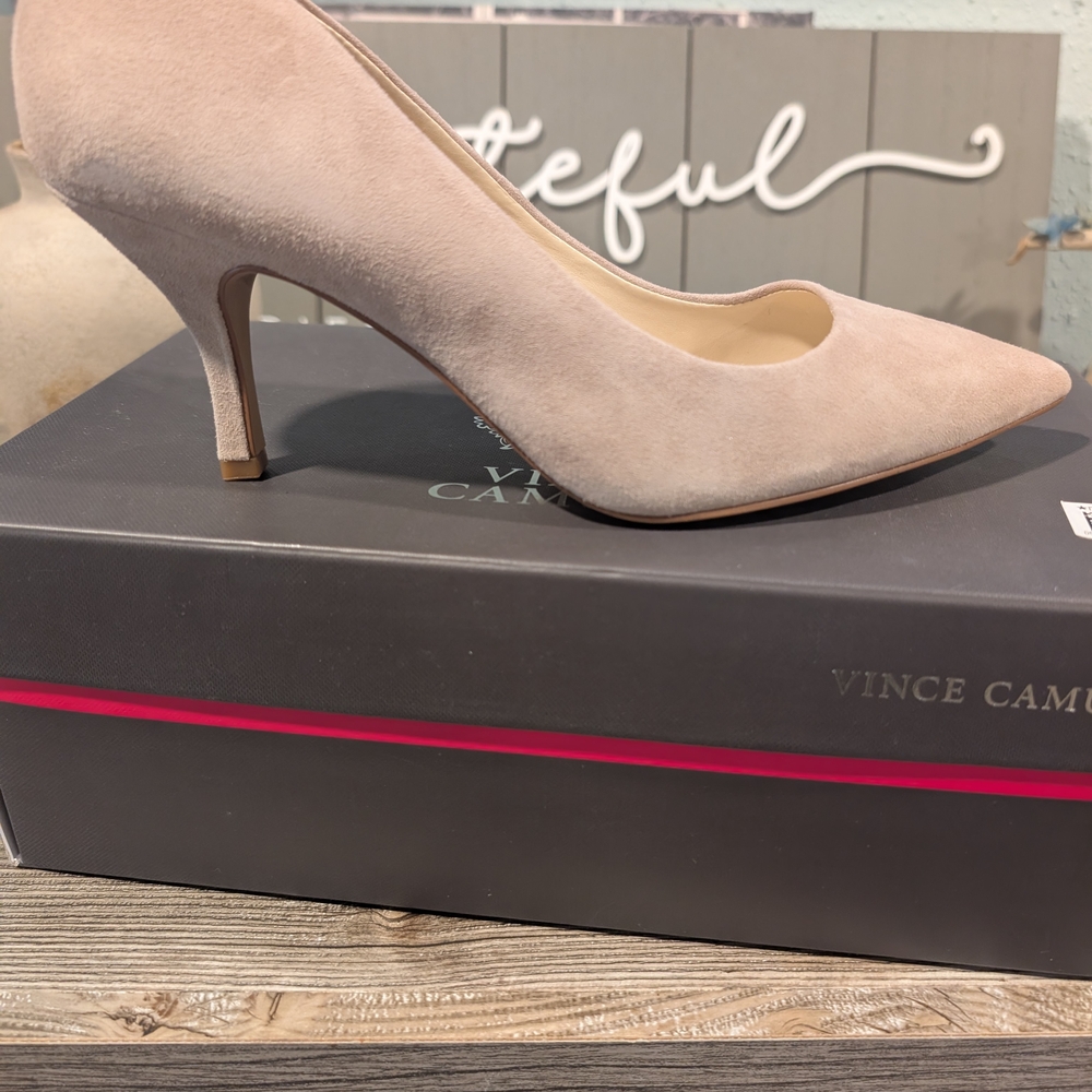 Vince Camuto Blush Suede Pointed-Toe Pump